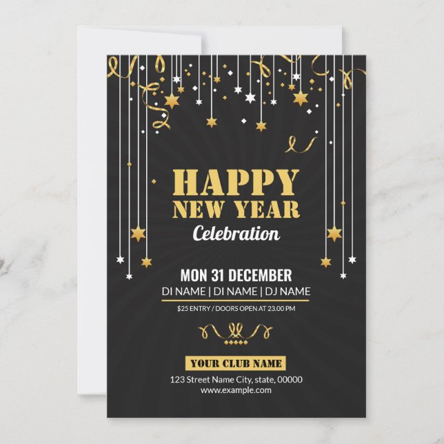 Carte d'invitation Bonne Année (Devant)