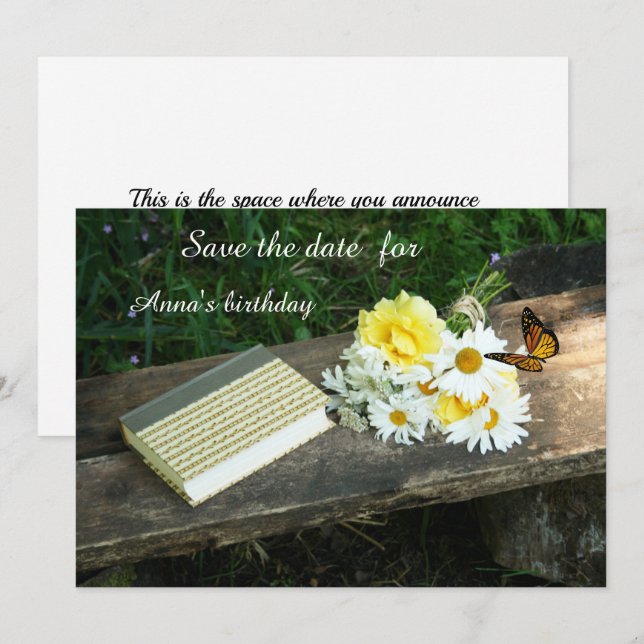 Carte d'invitation Bouquet d'été (Devant / Derrière)