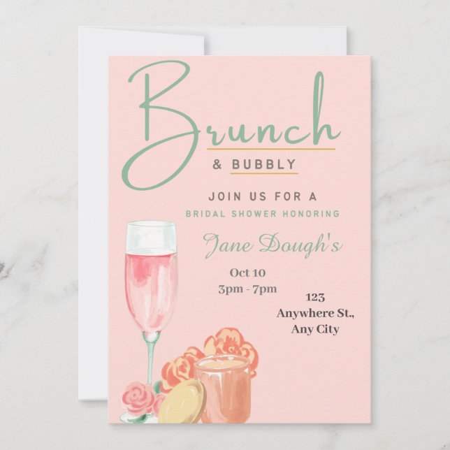 carte d'invitation Brunch et Bubbly  (Devant)