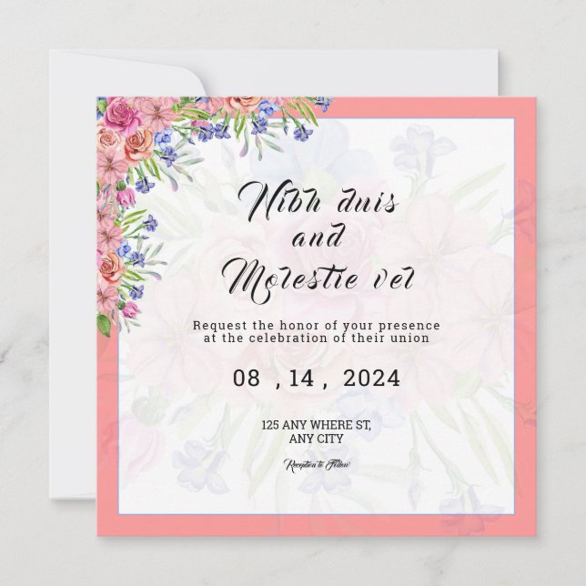 Carte d'invitation Carré de mariage d'hiver (Devant)