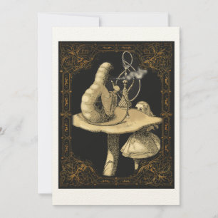 Carte d'invitation Caterpillar Alice in Wonderland
