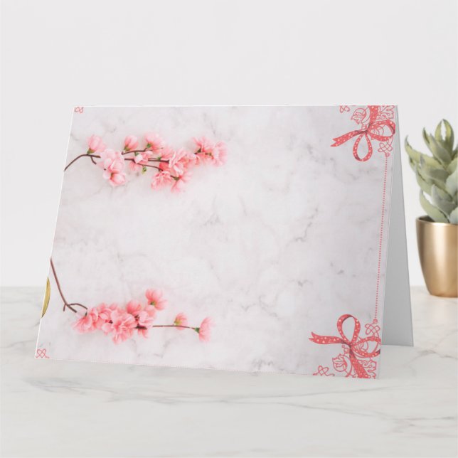 carte d'invitation chic rose floral (Petite plante)