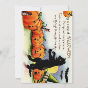Carte d'invitation Citrouille Vintage Halloween