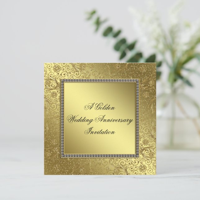 Carte d'invitation classique pour noces d'or de ma (Debout devant)