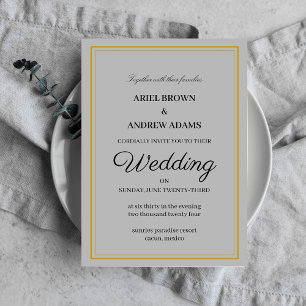 Carte d'invitation Classy mariage Grey