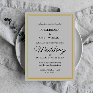 Carte d'invitation Classy mariage Grey