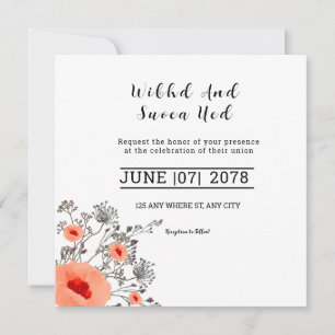 Carte d'invitation - Conception de carte Mariage C