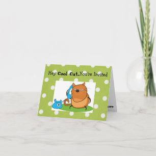Carte d'Invitation cool Cat Party