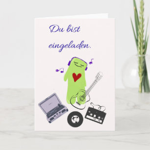Carte d'invitation cool Tu es invité avec de la mu