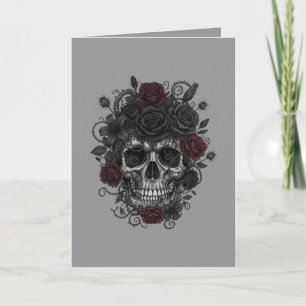 Carte d'invitation crâne gothique – Día de los Mue