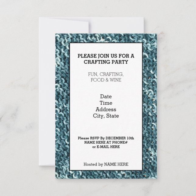 Carte d'invitation Crochet Design Crafting Party (Devant)
