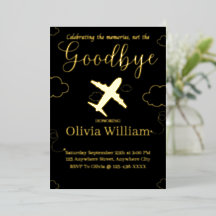 Carte d'invitation d'adieu Foil See You Later