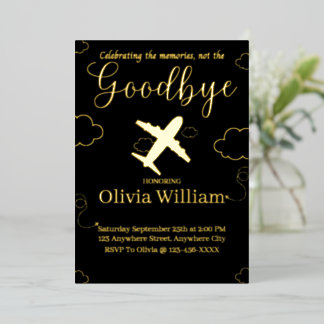 Carte d'invitation d'adieu Foil See You Later
