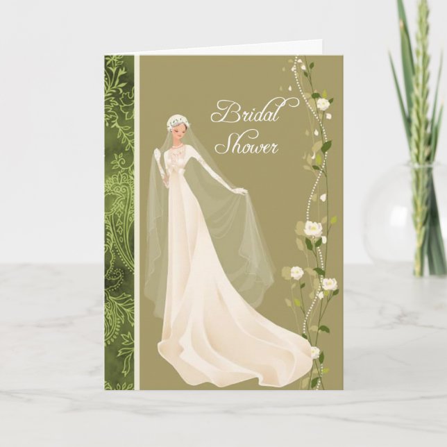 Carte d'invitation Damask Bridal Shower (Devant)