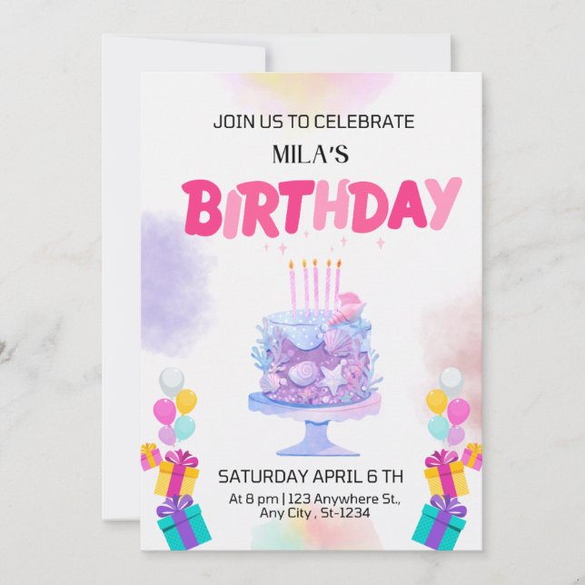 Carte d'invitation d'anniversaire (Devant)