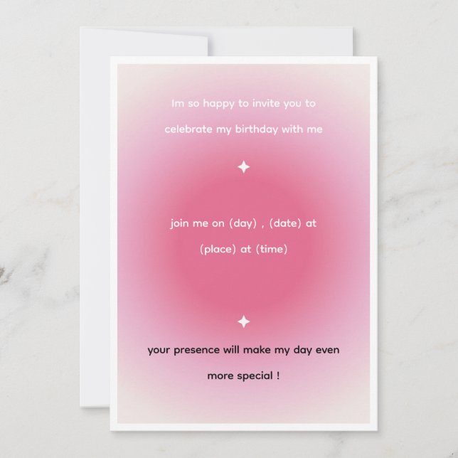 Carte d'invitation d'anniversaire (Devant)