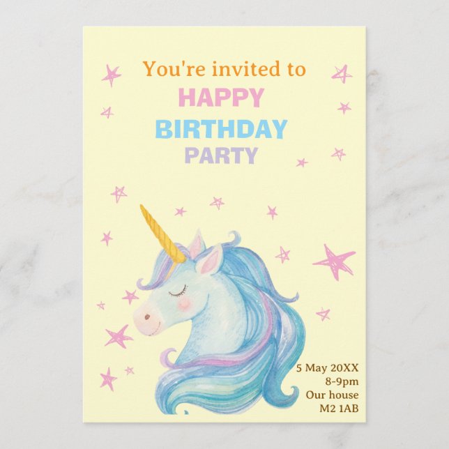 Carte d'invitation d'anniversaire  (Devant)