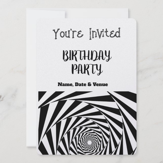 Carte d'invitation d'anniversaire 14 x 19 cm (Devant)