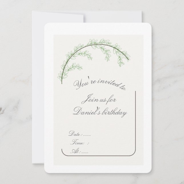Carte d'invitation d'anniversaire à l'arche de ver (Devant)