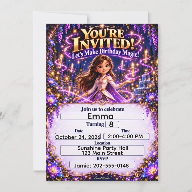 Carte d'invitation d'anniversaire AnimatedLabbs No (Devant)