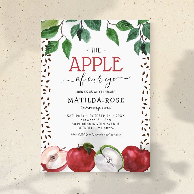 Carte d'invitation d'anniversaire Apple of Our Eye (Créateur téléchargé)