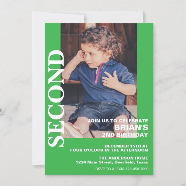 Carte d'invitation d'anniversaire avec photo pour  (Devant)