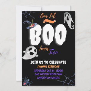 Carte d'invitation d'anniversaire Boo