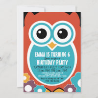 Carte d'invitation d'anniversaire de dessin animé 