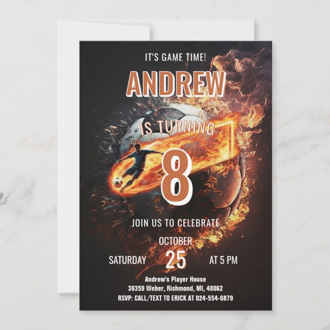 Carte d'invitation d'anniversaire de football mini (Devant)