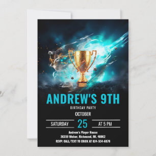 Carte d'invitation d'anniversaire de football mini