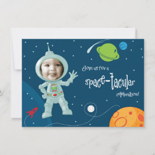 Carte d'invitation d'anniversaire de l'astronaute
