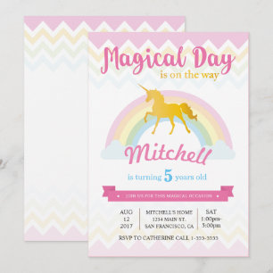 CARTE D'INVITATION D'ANNIVERSAIRE DE LICORNE