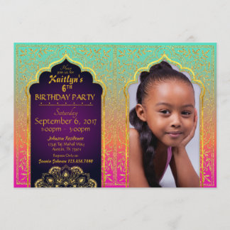 Carte d'invitation d'anniversaire de mille et une