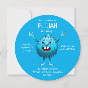 Carte d'invitation d'anniversaire de monstre migno
