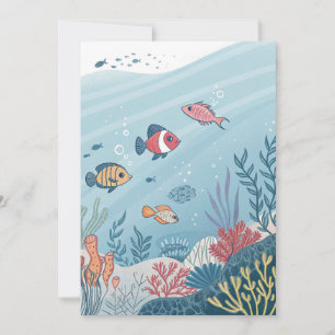 Carte d'invitation d'anniversaire de pêche