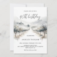 Carte d'invitation d'anniversaire de vignoble d'hi