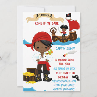Carte d'invitation d'anniversaire des marins