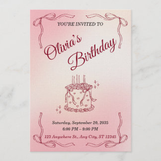 Carte d'invitation d'anniversaire élégante et pers