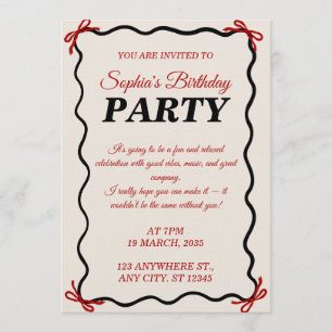 Carte d'invitation d'anniversaire élégante - perso