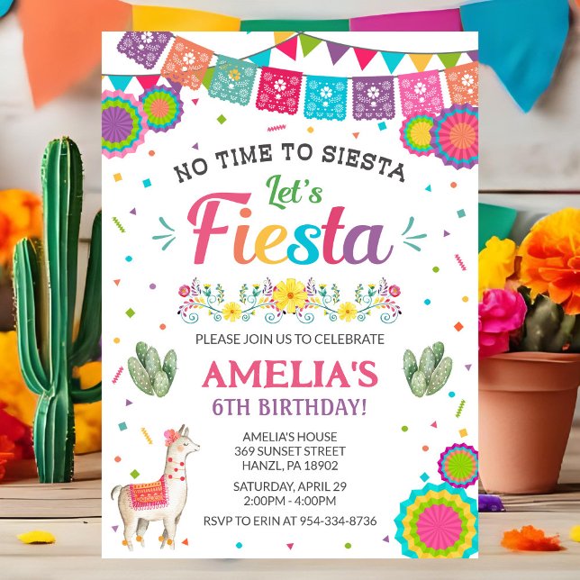 Carte d'invitation d'anniversaire Fiesta | Invitat (Créateur téléchargé)