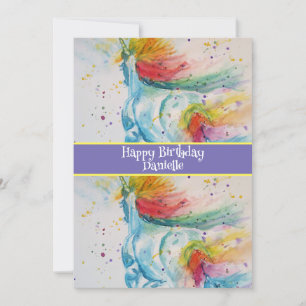 Carte d'invitation d'anniversaire fille licorne ar