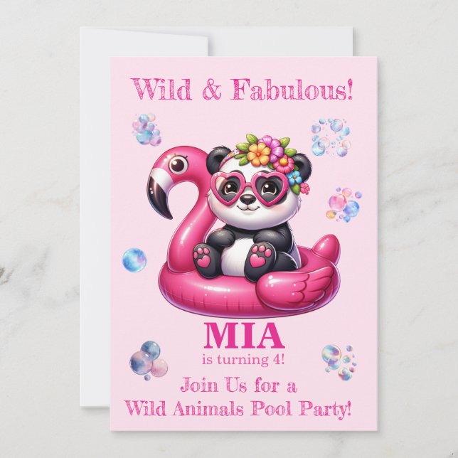 Carte d'invitation d'anniversaire fille pour une f (Devant)