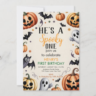 Carte d'invitation d'anniversaire Halloween Jack-O