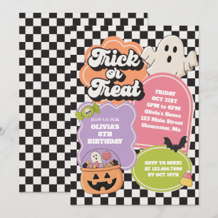 Carte d'invitation d'anniversaire Halloween Spooky