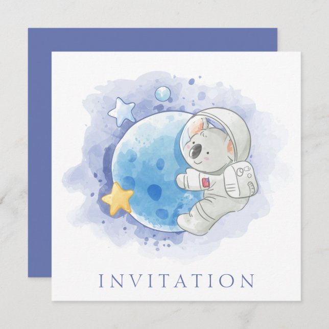 CARTE D'INVITATION D'ANNIVERSAIRE : KOALA SUR LA L