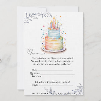 Carte d'invitation d'anniversaire moderne élégante