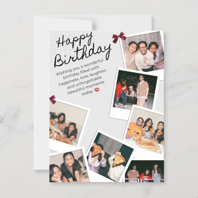 Carte d'invitation d'anniversaire moderne en colla (Recto)