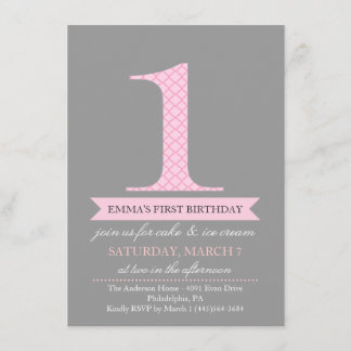 Carte d'invitation d'anniversaire motif moderne gr