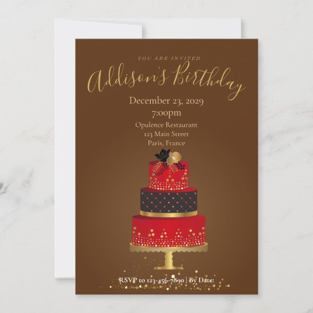 Carte d'invitation d'anniversaire personnalisée en (Devant)