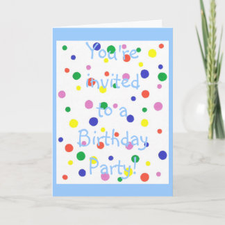 Carte d'invitation d'anniversaire Pois colorée